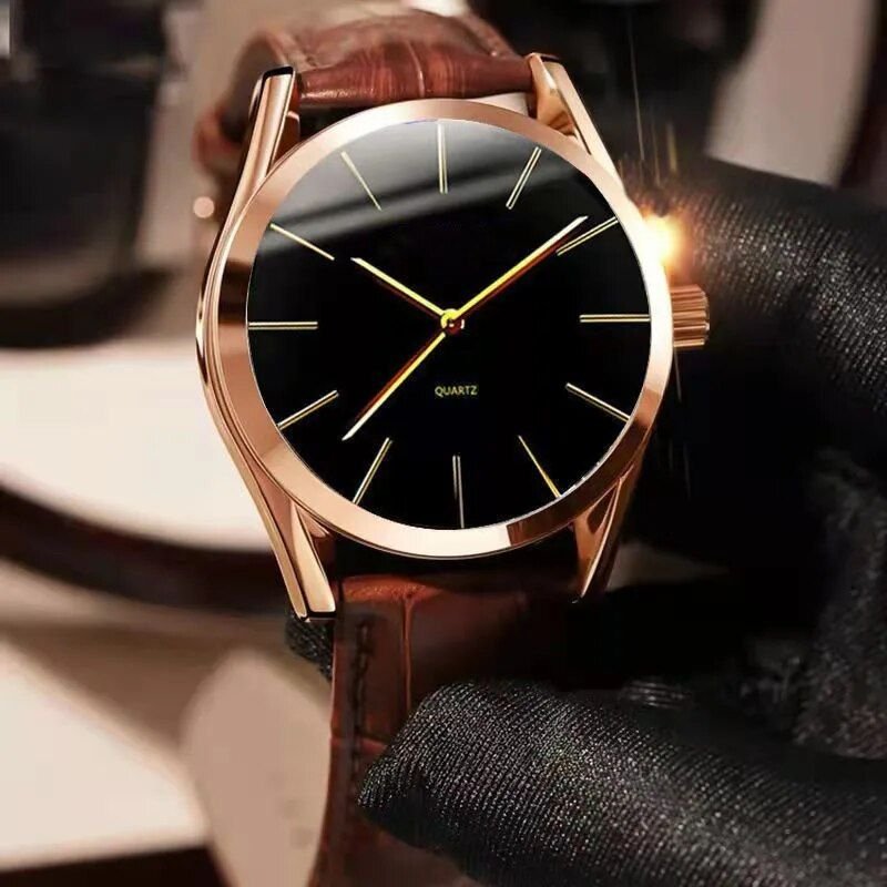 Luxurious Quartz Men's Wristwatch: Leather Strap, Waterproof & Business-Casual Design - Image 3
