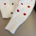 Buy Embroidered Heart V-Neck Cardigan Online | Jogoka