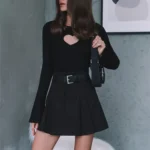 Buy Heart Knit Hollow-Out Sweater with Flare Sleeves Online | Jogoka