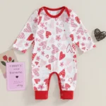Buy Heart Print Long Sleeve Baby Romper Online | Jogoka