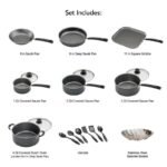 Buy 18-Piece Non-stick Cookware Set, Easy-Clean, Gray Online | Jogoka
