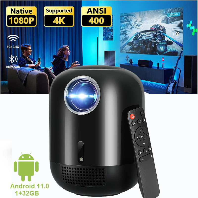 5G Wifi Android 11 Smart Full HD 1080P LED Projector