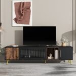 Modern Fluted Glass Door TV Cabinet