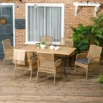 Luxury 7-Piece Wicker Patio Dining Set