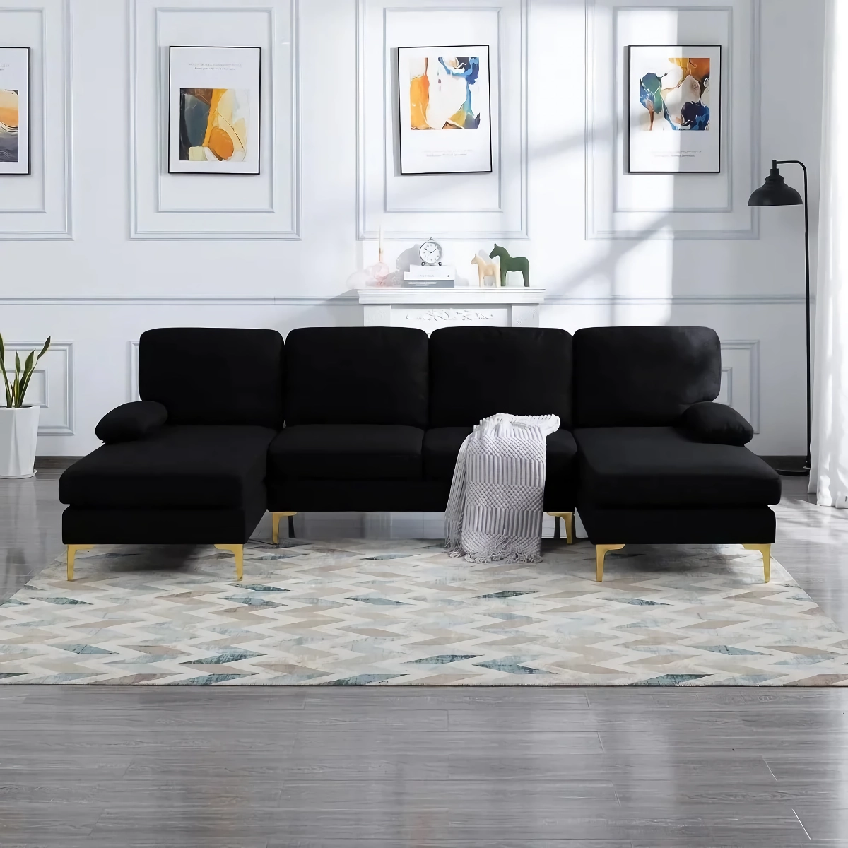 Buy U-Shaped Modular Sofa with Chaise Longue Online | Jogoka