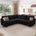 Velvet L-Shaped Convertible Sectional Sofa