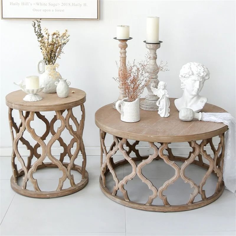 Buy Minimalist Modern Round Wooden Coffee Table for Living Room Online | Jogoka