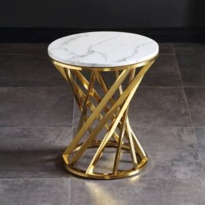 Buy Luxury Marble Round Coffee Table with Gold Stainless Steel Base Online | Jogoka