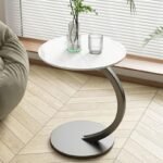 Sleek Nordic Metal Side Table - Modern Minimalist Coffee Table for Living & Bedroom