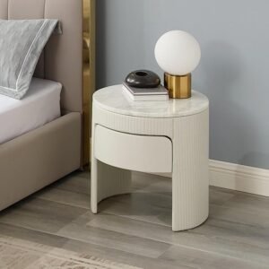 Buy Modern Luxury Marble & Wood Bedside Nightstand Online | Jogoka