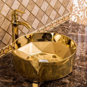 Buy Elegant Rose Gold Ceramic Bathroom Basin Online | Jogoka