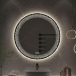 Round Smart LED Bathroom Mirror with 3-Color Adjustable Backlight & Defogging Feature