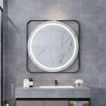 Modern Round LED Illuminated Bathroom Mirror - Fogless Touch Control, 8-inch Aluminum Frame