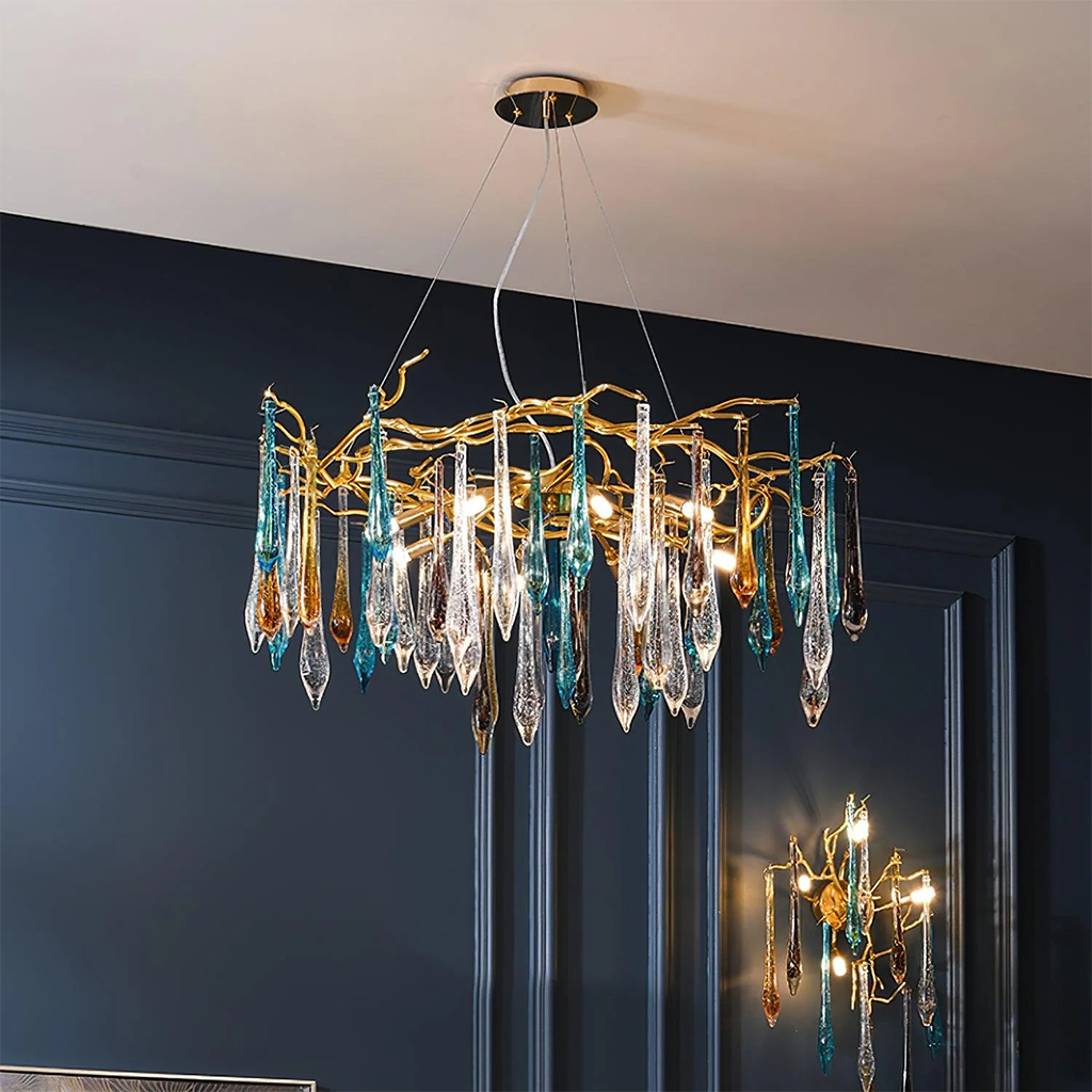 Luxurious Glass Drop LED Chandelier