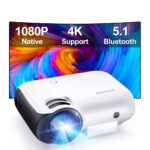 Portable Full HD 1080P Projector with 4K Support and Bluetooth 5.1