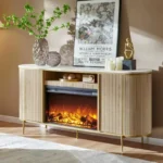 Luxury 70" Fluted Fireplace TV Stand