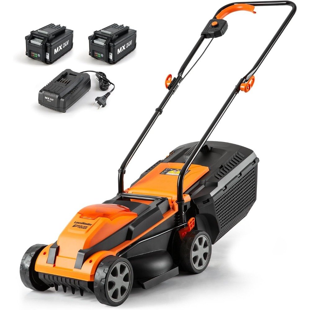 Buy Efficient 24V Cordless 13-Inch Lawn Mower with Dual Batteries and Charger Online | Jogoka