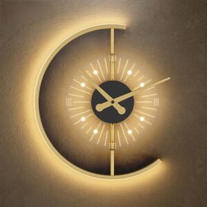 Buy Minimalist LED Wall Lamp with Built-in Clock - Modern Home Lighting Decor Online | Jogoka