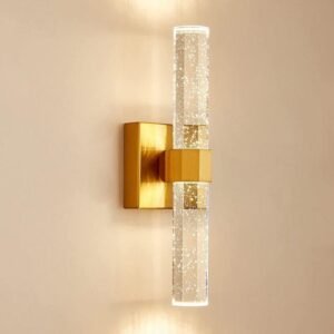 Buy Luxury Gold Crystal LED Wall Sconce - Modern Minimalist Indoor Lighting Online | Jogoka
