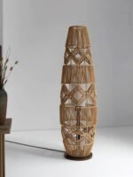 Zen Art Decorative Rattan Weave & Hemp Rope Floor Lamp - Japanese Inspired LED Standing Light
