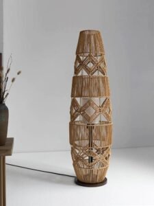 Buy Zen Art Decorative Rattan Weave & Hemp Rope Floor Lamp - Japanese Inspired LED Standing Light Online | Jogoka