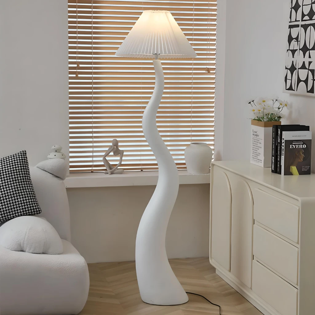 Buy Modern LED Cream Resin Floor Lamp Online | Jogoka