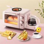 3-in-1 Breakfast Station: Electric Mini Oven, Coffee Maker & Frying Pan