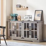 Buffet Sideboard Cabinet with Glass Doors