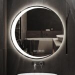LED-Lit Round Frameless Smart Bathroom Mirror - Anti-Fog, 3-Color Lighting, Wall Mounted
