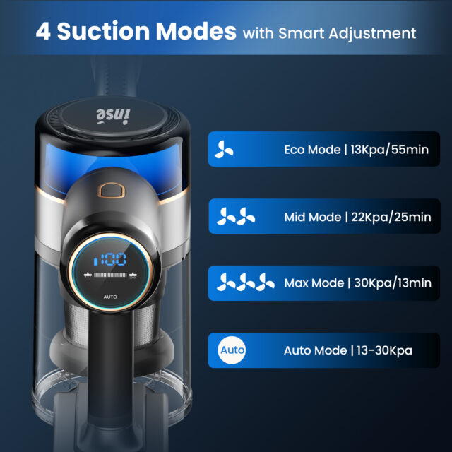 Buy 30KPa Cordless Stick Vacuum Cleaner with LED Display, 55min Runtime Online | Jogoka