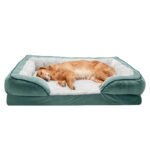 Cooling Gel Dog Bed for Large Dogs with Removable Bolsters & Washable Cover