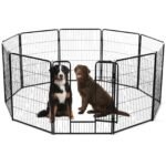 8 Panel Dog Playpen Indoor Pet Fence with Doors for Yard and Outdoor Use