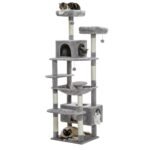 Large Cat Tree and Tower for Indoor Cats with Scratching Posts, Hammock, and Condos