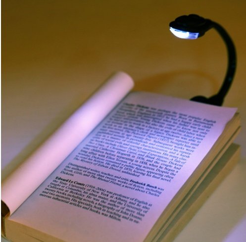 Portable clip-on LED reading light for books and study