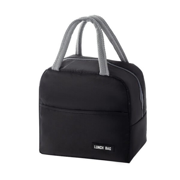 Black Insulated Lunch Tote Bag