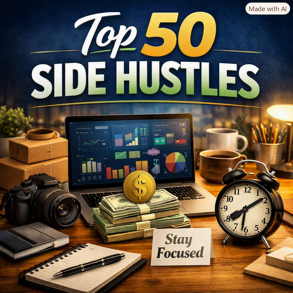 Buy Top 50 Side Hustles: The Practical Guide to Extra Income Online | Jogoka