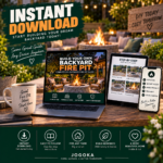 Backyard fire pit planning worksheets checklists materials list tools checklist and site planner