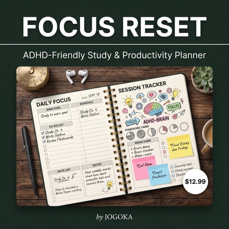 Focus Reset: an ADHD-friendly study and productivity planner