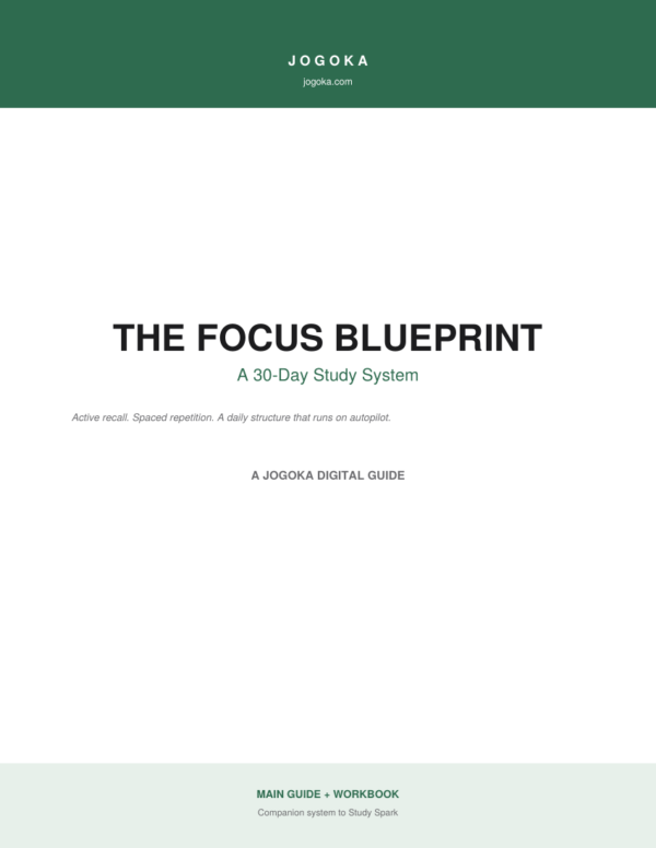 Buy The Focus Blueprint: A 30-Day Study System Online | Jogoka