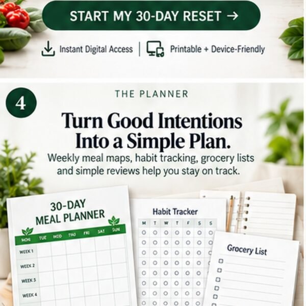 Fuel Your Life 30-Day Meal Planner and Tracker - weekly meal maps and habit tracker