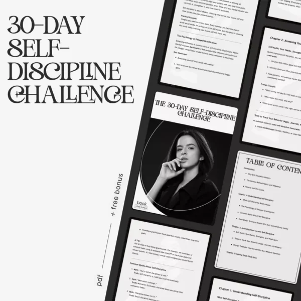 Buy The 30-Day Self-Discipline Challenge | Printable Motivation eBook | Self Discipline Challenge for Habits, Focus, Productivity & Goal Setting Online | Jogoka