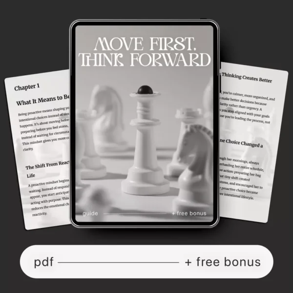 Buy Move First, Think Forward | Printable Self-Improvement Guide | Digital Download on Ways to Develop a Proactive Mindset Online | Jogoka