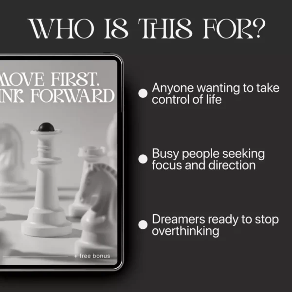 Buy Move First, Think Forward | Printable Self-Improvement Guide | Digital Download on Ways to Develop a Proactive Mindset Online | Jogoka