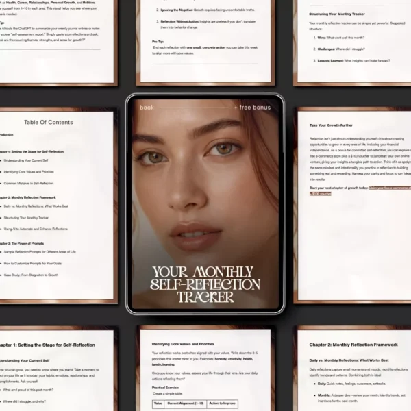 Buy Your Monthly Self-Reflection Tracker | Monthly Self Reflection Tracker eBook & Personal Growth Journal Guide Online | Jogoka