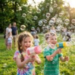 KNYYSECQ 40-Hole Bubble Launcher Handheld Gun Electric Toy for Parties & Birthdays (No Water)