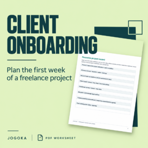Freelance Client Onboarding: First-Week Project Checklist (PDF) PDF cover with a preview of the included worksheet
