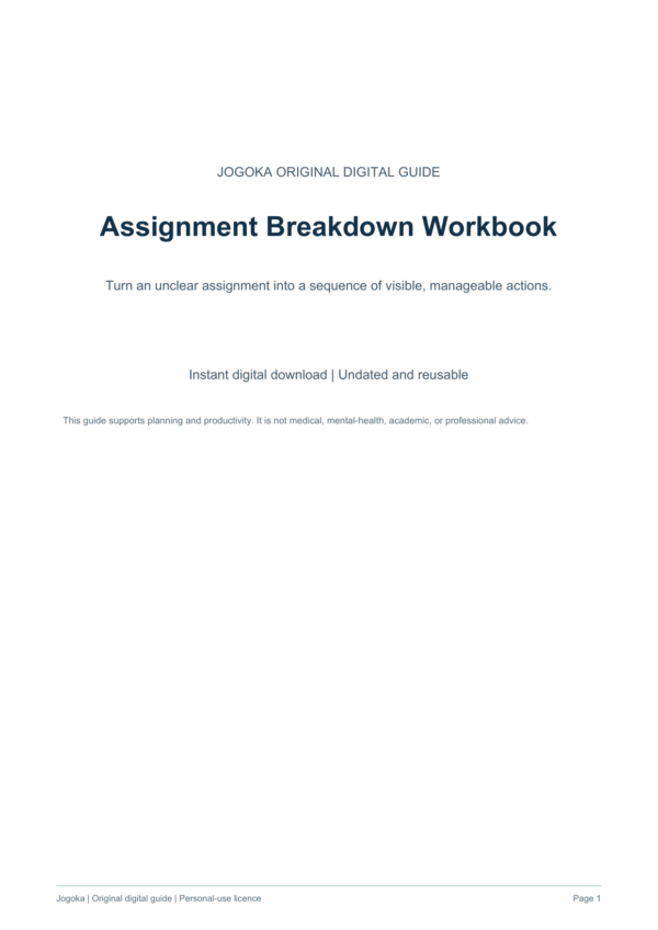 assignment-breakdown-workbook-1 | Jogoka