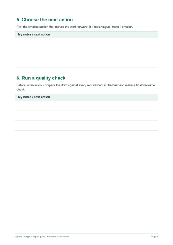 assignment-breakdown-workbook-4 | Jogoka