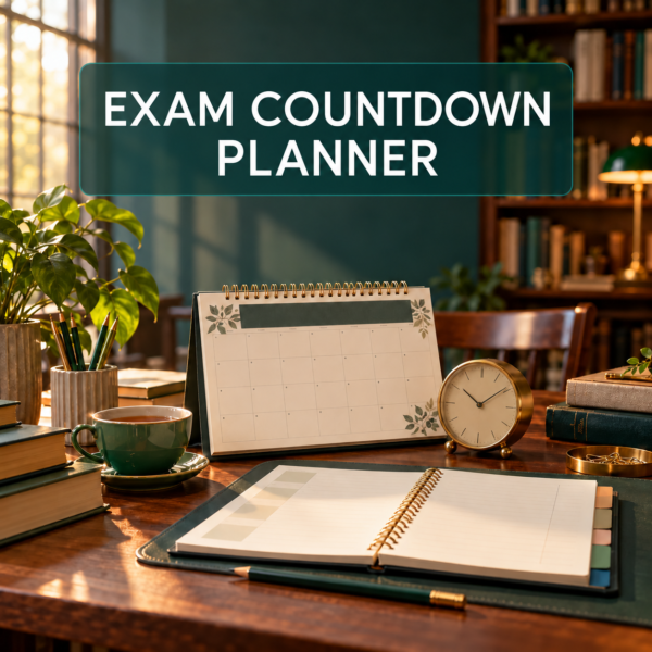 Cover of the Exam Countdown Planner PDF