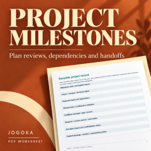 Client Project Milestones, Reviews & Handoff Worksheet (PDF) - digital product cover